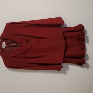 Le Suit 24w 2pc cranberry suit jacket/skirt.